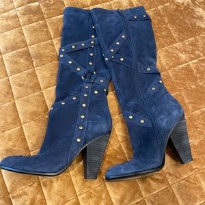 CARLOS SANTANA Blue Suede Deseo Boots